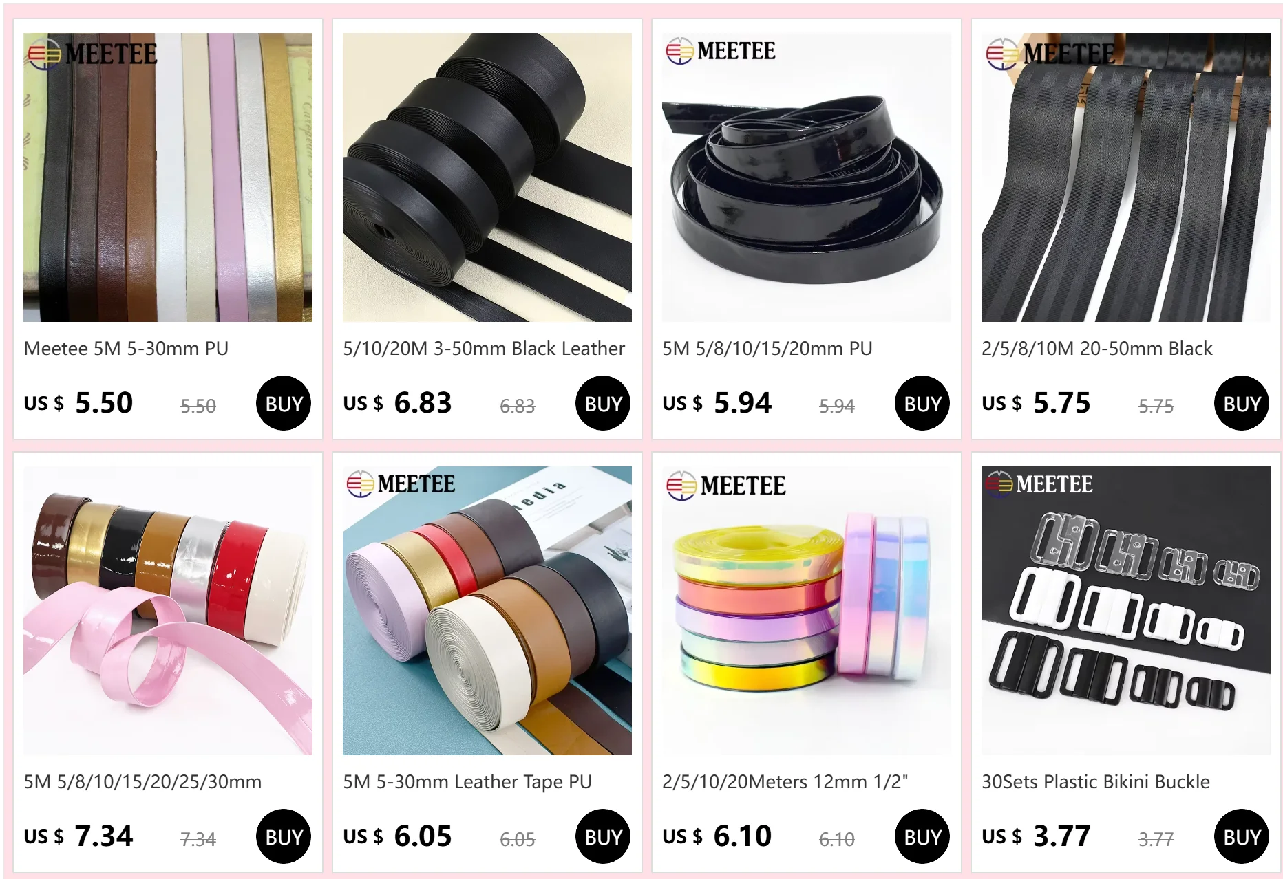 Meetee 5M 5-30mm PU Säumen Band Leder Schnüre Weiche Schmuck Dekoration Seil DIY Armband Taschen Kleidung rand Zubehör RD006 – Detail 1