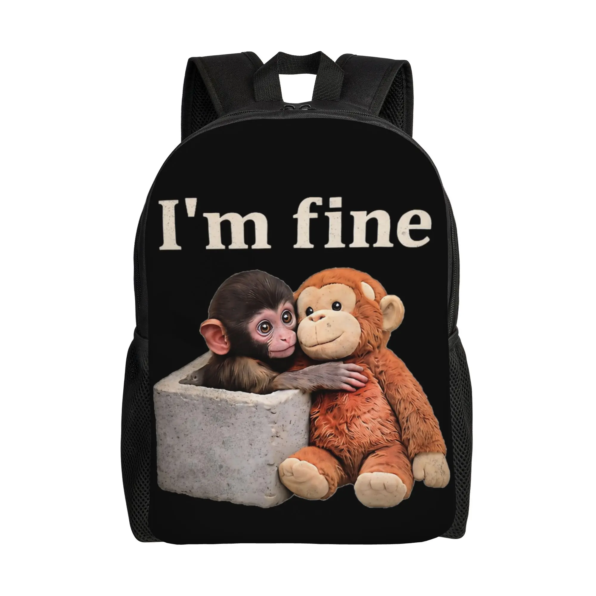 

Baby Punch Monkey Lonely Backpack for Men Women Casual High School Business Daypack Laptop Shoulder Bag Outdoor