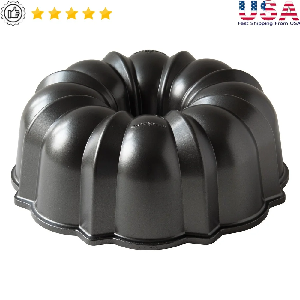

12 Cup Nonstick Cast Aluminum Bundt Cake Pan Perfect Baking Pound Cake Coffee Cake Gelatin Mold Easy Release Clean Up