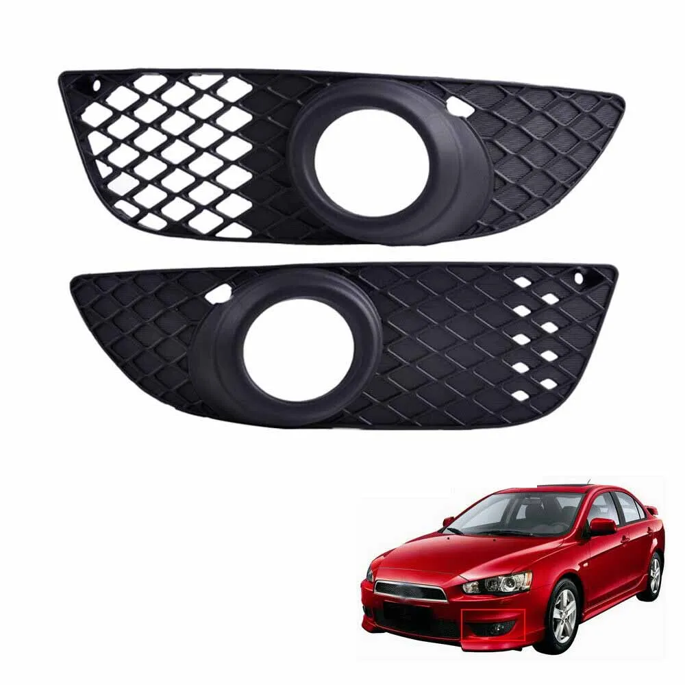 

Right + Left Side Fog Light Lamp Trims Cover Bumper Grilles Grill for Mitsubishi Lancer 08-12 8321A107，8321A108