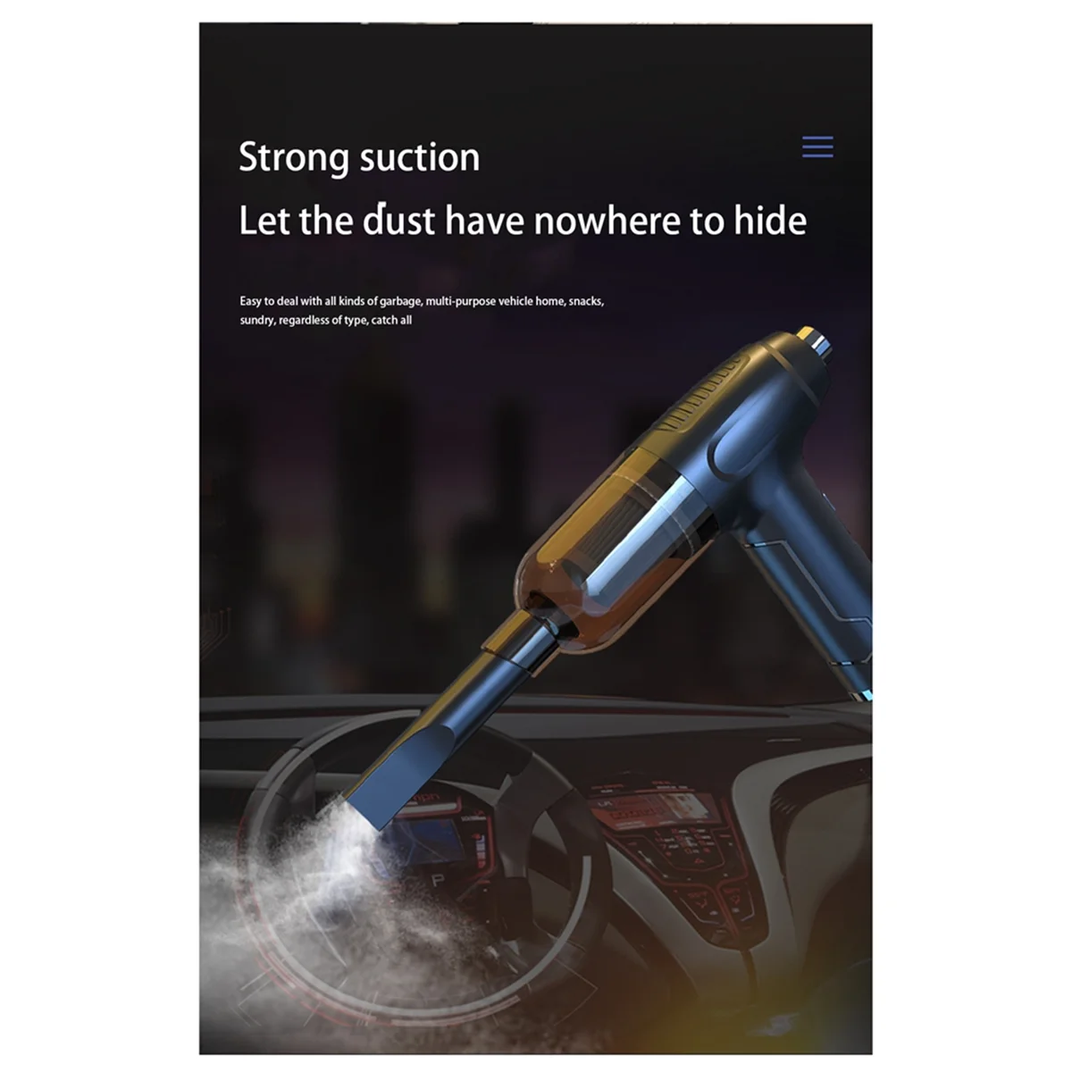 Soprador de poeira sem fio, chassi de teclado portátil, coletor de poeira doméstico, recarregável, coletor de poeira de carro, preto