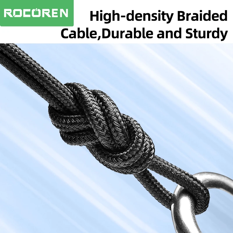 Rocoren USB Cable for iPhone 14 12 11 Pro Max Xs X 8 Plus Cable 2.4A Fast Charging Cable for iPhone Charger Cable USB Data Line