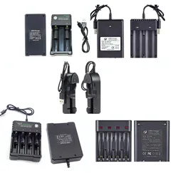 1/2/3/4Slots LED Light 5V 2A 4.2V 1000mA USB Port 10440 14500 16340 16650 14650 18350 18650 18500 Rechargeable Battery Charger E