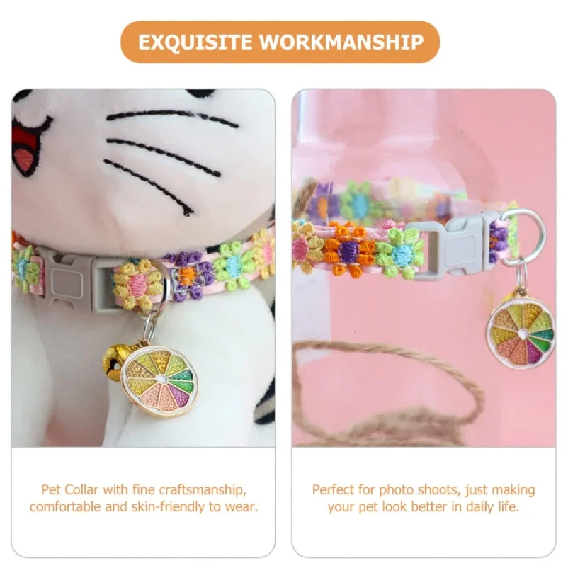 Collier pour animaux avec clochette, motif dessin animé coloré, collier pour chien, chiot et chaton, anneau de sécurité réglable, accessoires pour animaux_voghion.com
