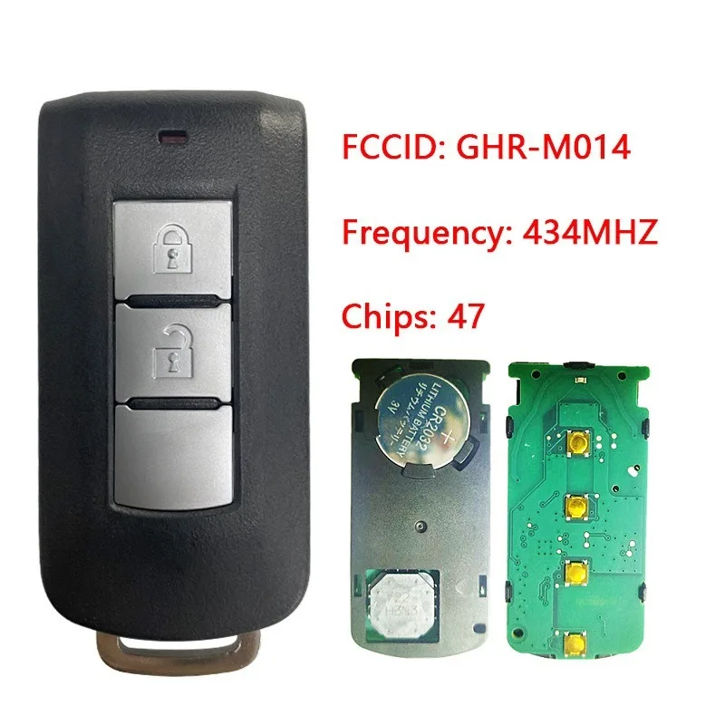 

DIYKEY 2 Button GHR-M014 Remote Smart Car Key For Mitsubishi Xpander Eclipse 2018-2019 Keyless Entry 434MHz 47 Chip
