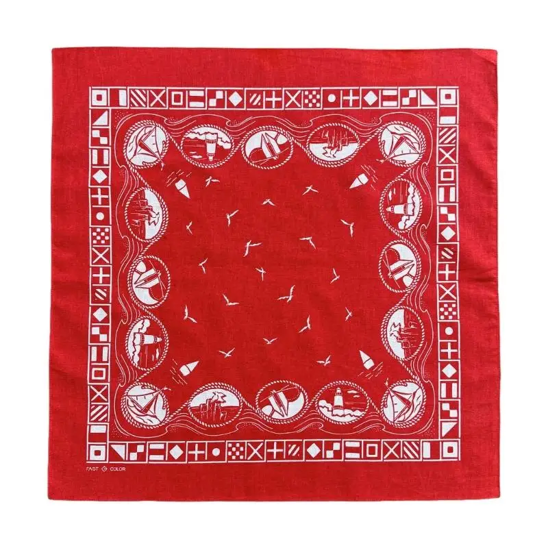 

652F Eye Catching Cotton Scarf Vintage Head Wrap Or Wristband Easy Care American Bandana for Daily Wear