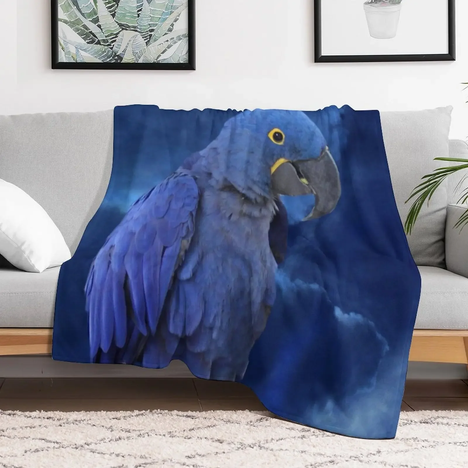 New Hyacinth Macaw Throw Blanket blankets ands Hair Winter beds Plush Blankets