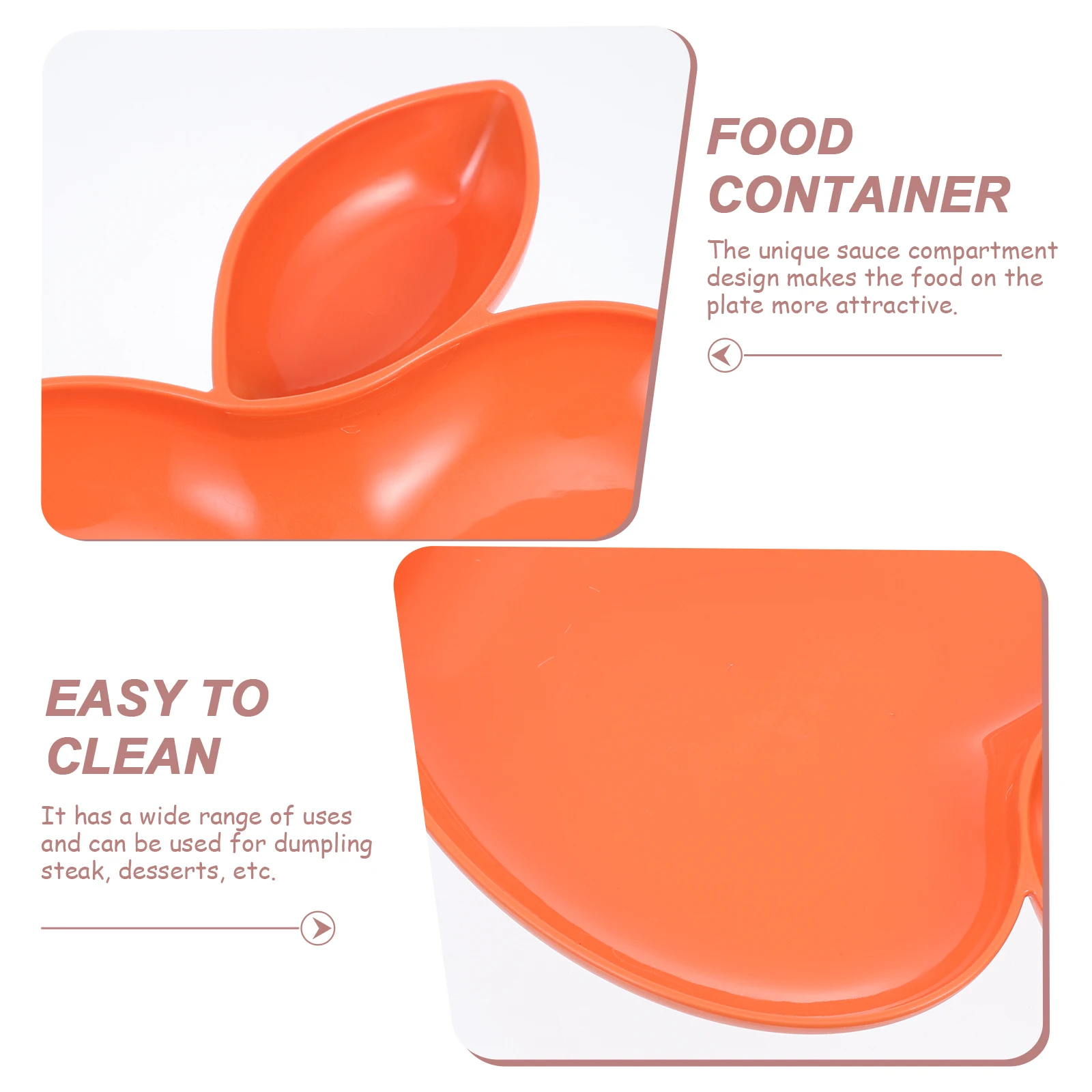 

Apple-Shaped Dumpling Dish with Sauce Compartment Snack Tray for Cafes Restaurants Banquets PP Material