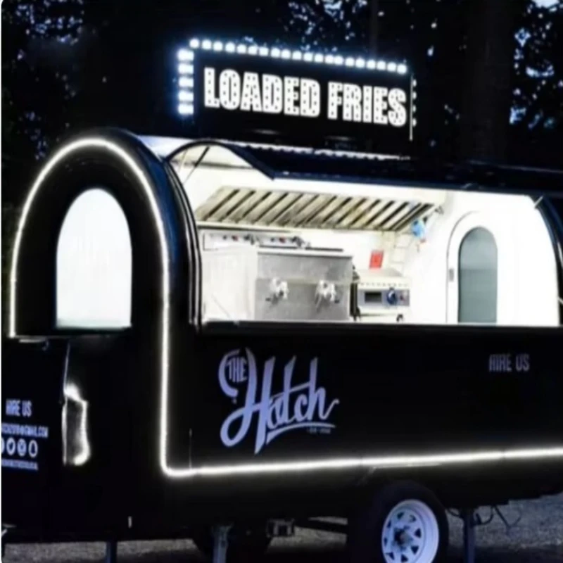Fully Equipped Stainless Steel Food Trucks for Sale Bubble Tea Coffee Ice Cream Vending Truck Mobile Food Trailer Customized