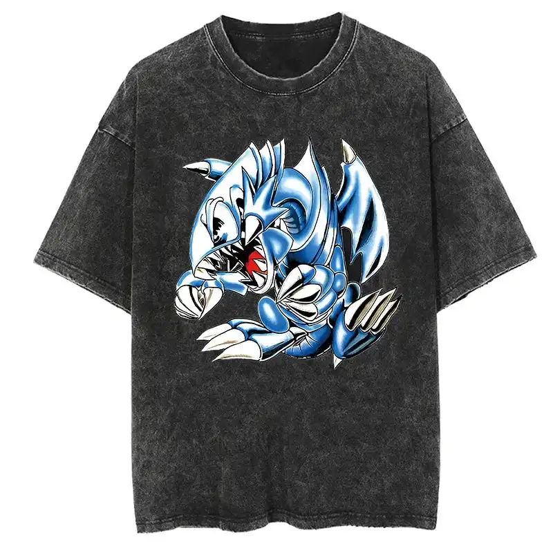 Yu-Gi-Oh! Camicia drago bianco occhi azzurri camicia Anime stile Vintage