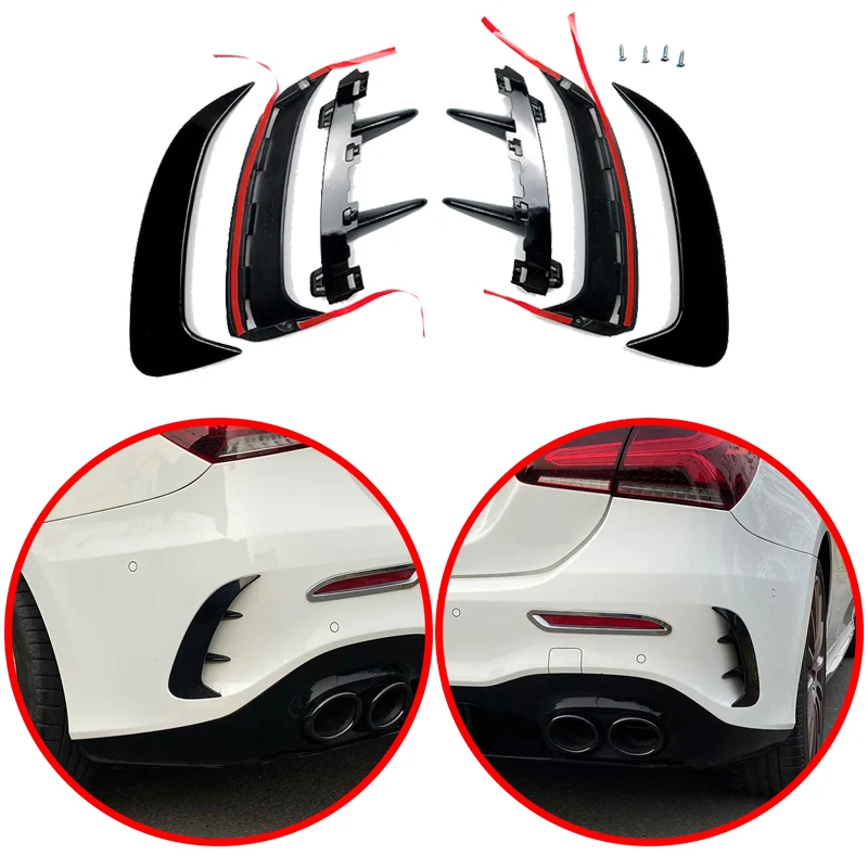 

For Mercedes A Class W177 Sedan A180 A200 A220 A250 A35 Rear Vent Trim Bumper Trim Lip Spoiler Side Canards Fin Splitter