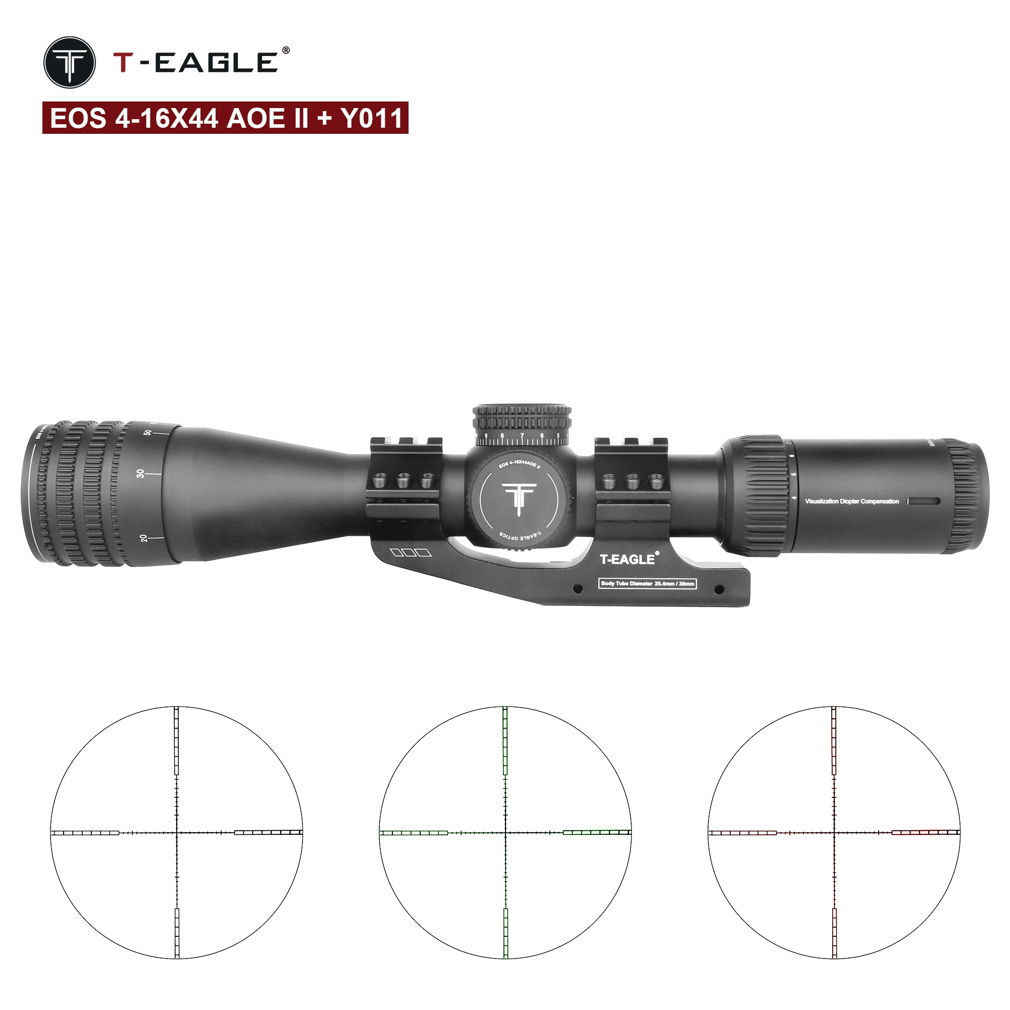 T-Eagle Optics EOS 4-16x44AOE Riflescope 30mm Tube Tactical Airsoft Airgun Hunting Sight Optical 4-16 times Magnification view 2