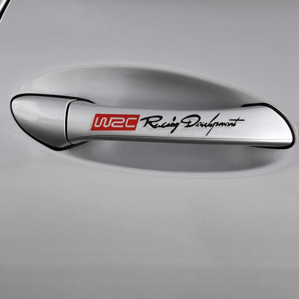 سيارة التصميم الموضة WRC العالم سباق التنمية الإبداعية مقبض باب السيارة الشارات مزدوجة اللون تصميم ملصقات Vinyls الشارات #2