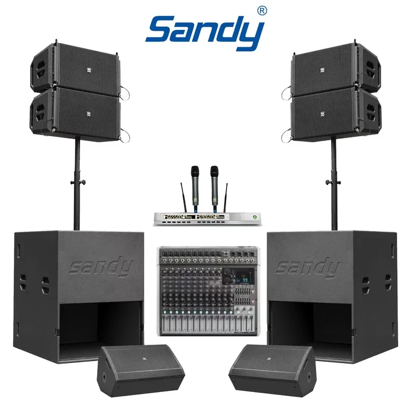 for Sandy Audio Stage Concert Professional Line Array Speaker System DSP 18 Subwoofer 10 Line Array Speaker Set