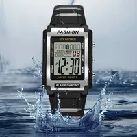 SYNOKE Men Sports Electronic Watch Waterproof 50M Night Light Large Screen Alarm Clock Trend Retro Style Classic watch