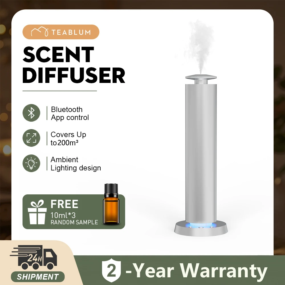 TEABLUM 200m³ Automatic Spray Oil Diffuser Office Fragrance Diffuser Type-C Charging Aromatherapy Machine Home Aroma Diffuser