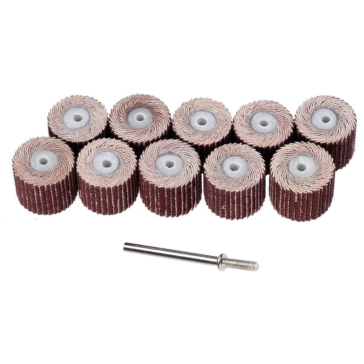 12mm Flap Wheel Sandpaper Set 10 Pcs Abrasive Discs for Rotary Tools with Multiple Grit Levels for Efficient Grinding
