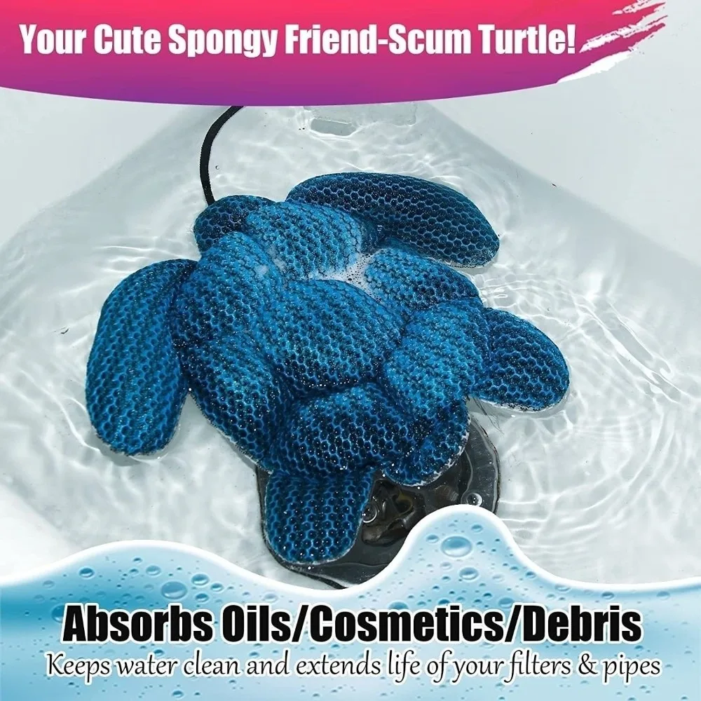 

Easy To Clean Turtle Shape Hot Tub Scum Absorber Eco-Friendly Reusable Oil Absorbing Sponge Cute Bathtub Water Cleaner Home Use