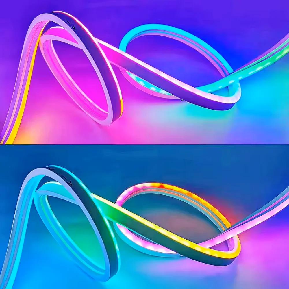 T0612 5050 Full Color DC5V DC12V WS2811 LED Neon Light With Silicone Rope Neon Light RGBIC Flexible IP67 Waterproof Decoration