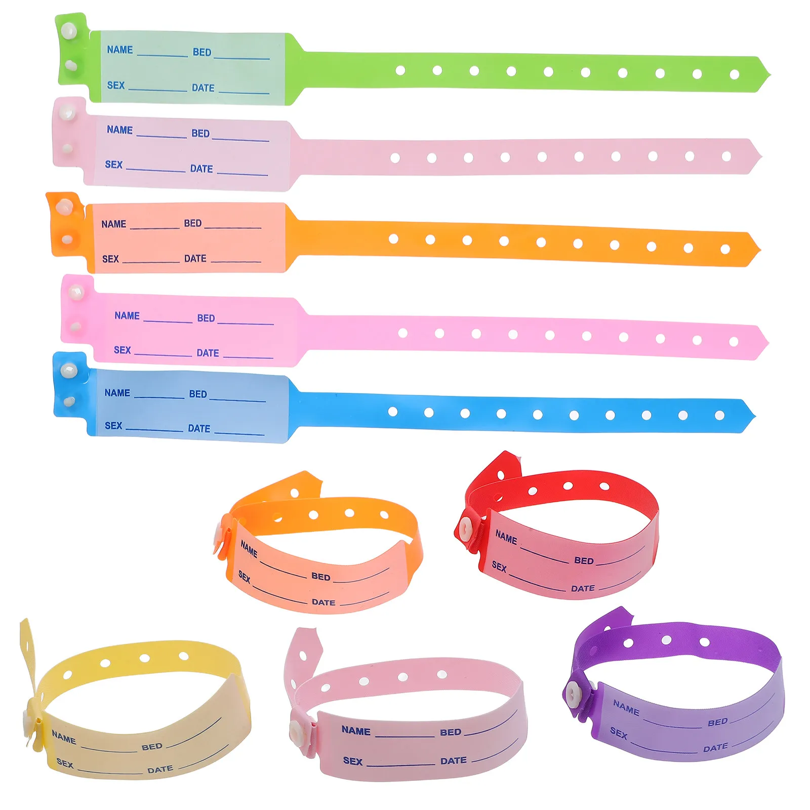 

100 шт. идентификационных браслетов для пациентов, одноразовые пластиковые браслеты для больниц и медпунктов, подходят для чувствительной кожи