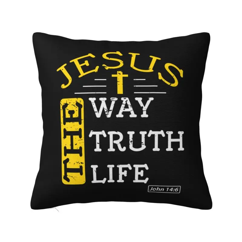 Luxury Jesus The Way Truth Life Cushion Cover 60*60 cm Velvet Throw Pillow Case Home Decor Sofa Chair Pillowcase