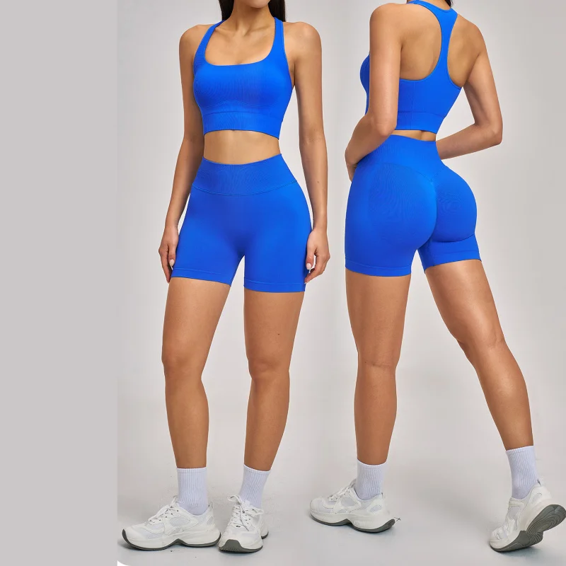 

Женский спортивный костюм, бесшовный комплект для йоги, комплект из 2 предметов, одежда для тренировок в тренажерном зале для женщин, облегающая одежда для фитнеса, высокоэластичный спортивный комплект для бега