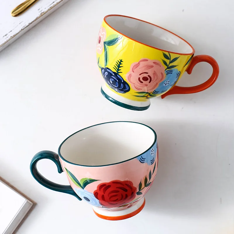 Canecas de viagem moda cerâmica café da manhã alta qualidade japonês copos café do vintage leite canecas kawaii criatividade tasse caneca cuteup