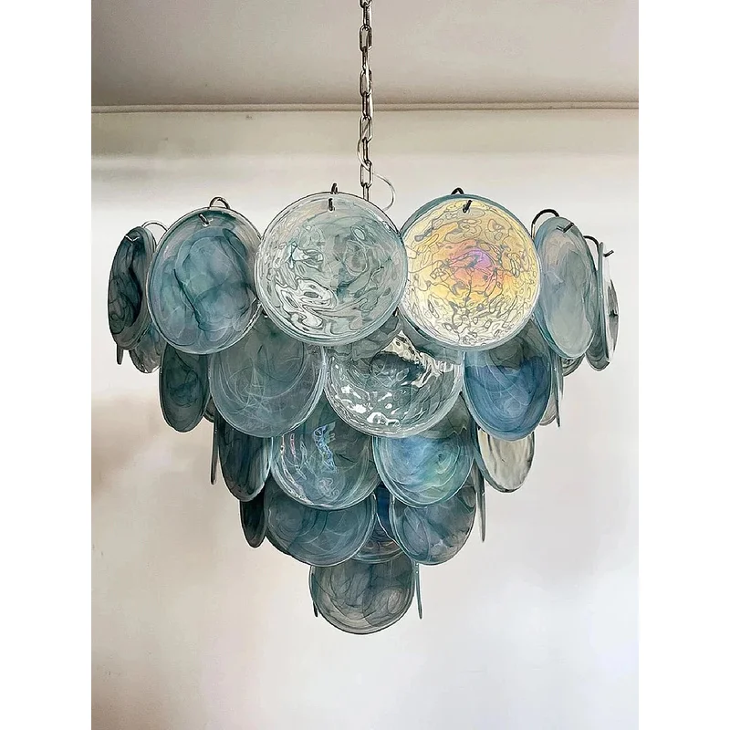 

Nordic Blue Glass Creative Glass Ceiling Pedant Lights Big Home Decoration Hanging Lamps For Bedroom Living Room Lusters Lampara