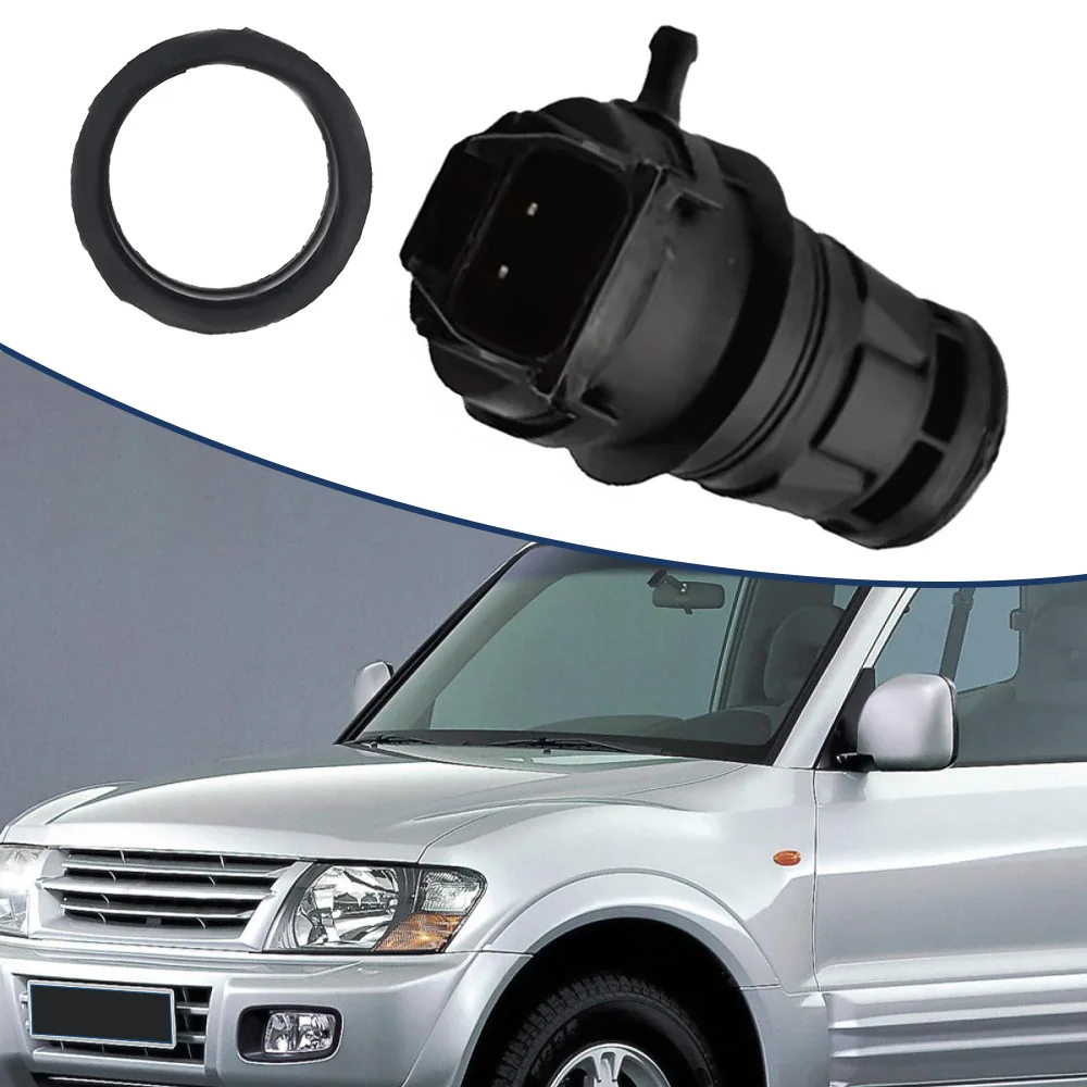 مضخة غسيل زجاج السيارة الأمامي 2 دبابيس مضخة غسالة الزجاج الأمامي لميتسوبيشي باجيرو مونتيرو V63 V65 V68 V73 V75 V77 V78 2000-2006