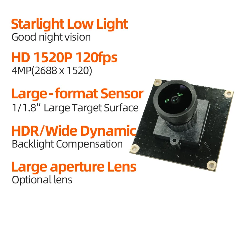 4MP IMX664 Starlight Night Vision  Module 1520P 2K 120fps Sports DV  MIPI
