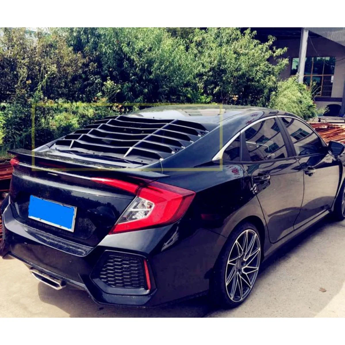 

Автомобильное боковое заднее стекло, жалюзи, крышка в спортивном стиле для Honda Civic Sedan 2016-2021, комплект кузова 10-го поколения, автомобильные аксессуары