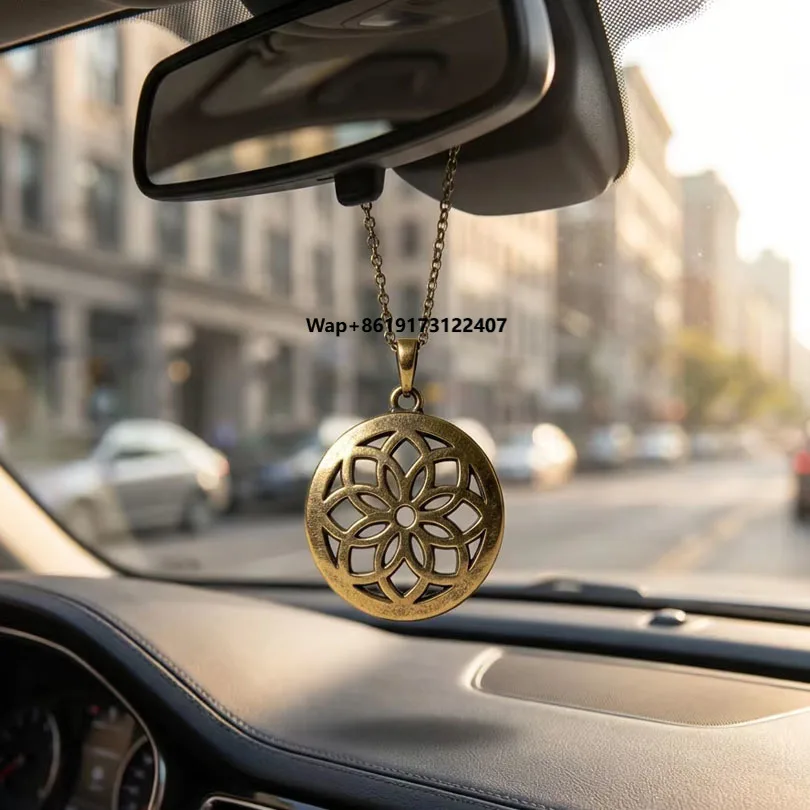 Custom Plated Metal 3D Antique Car Pendant Hanging Ornament Durable Auto Decor