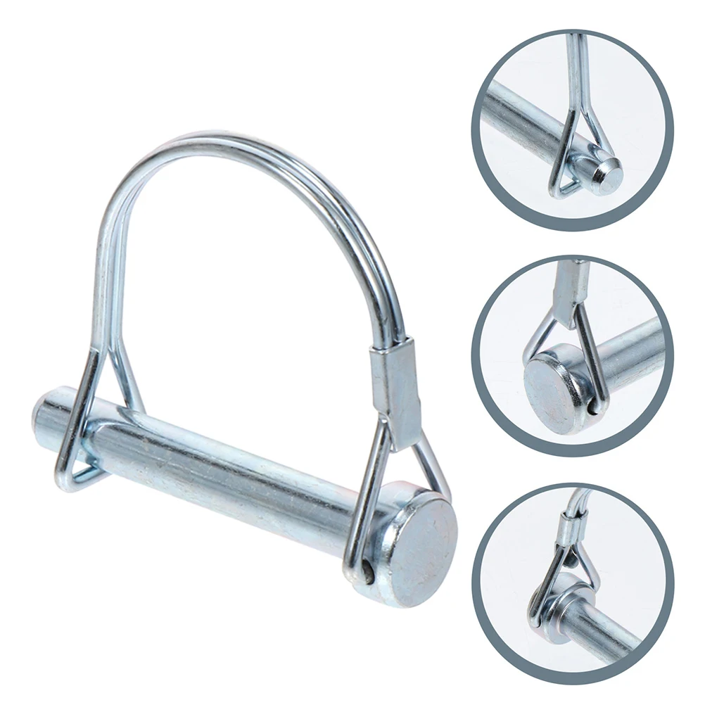 

6pcs Heavy Duty Wire Lock D-Type Safety Coupler Shaft Square Hitch Pin Farm Trailer Wagon Lawn Garden Trailer Hitch Locking Pins