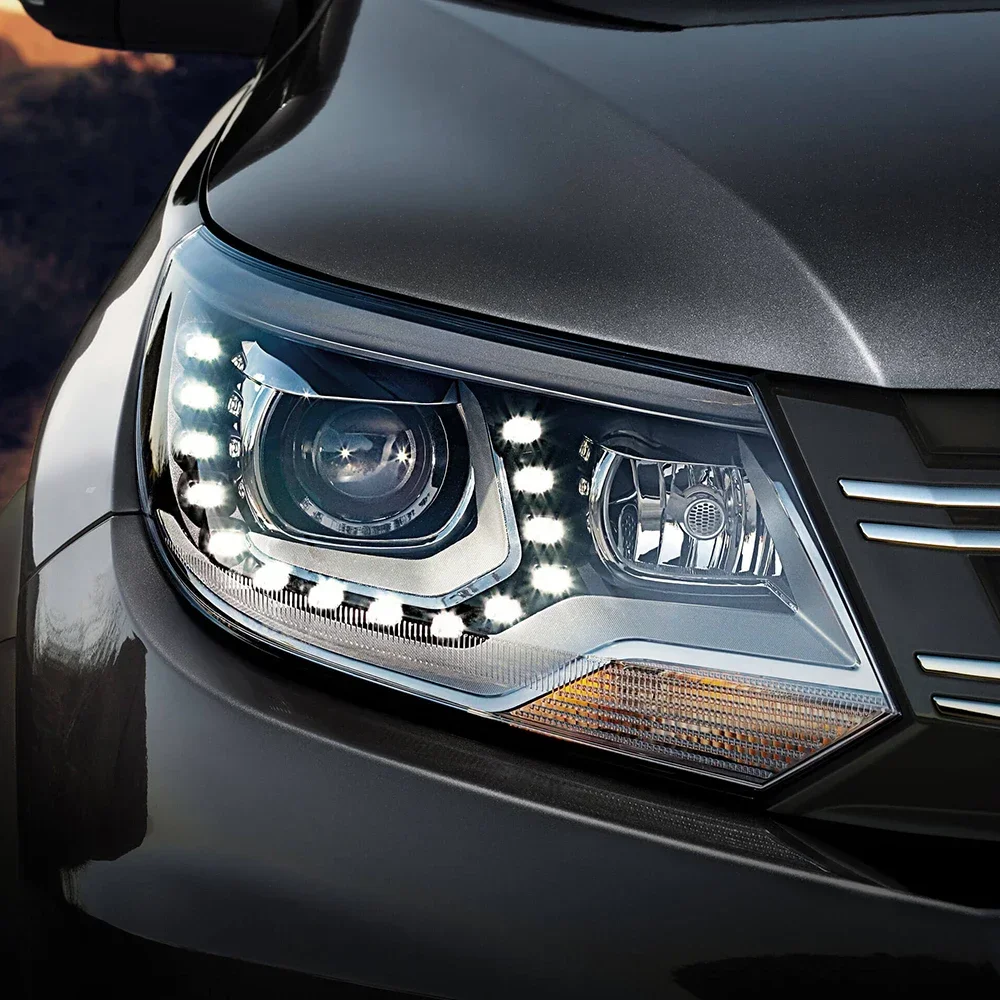 التوصيل والتشغيل تعديل مصابيح السيارة الأمامية الجمعية لشركة فولكس فاجن تيجوان 2013- 2016 السيارات LED العلوي ترقية عدسة العارض الملحقات