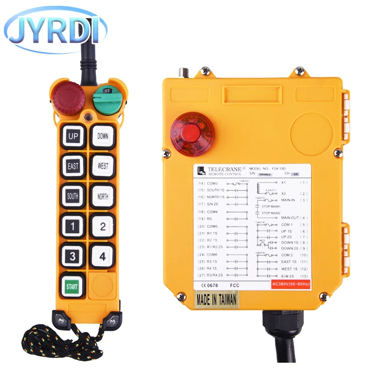 

F24-10D 10 buttons double speed Industrial Wireless Radio Crane Remote Control switches Hoist overhead bridge crane Controller
