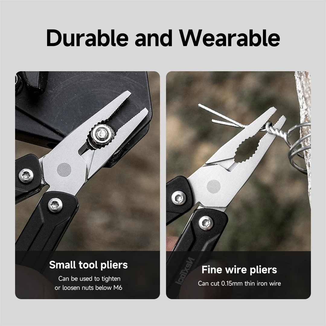 Imagem -05 - Nextool-mini Alicate de Marinheiro Lite 10 em Dobrável Multitool Tesoura Portátil Edc Multi Ferramentas sem Lâmina para Viagem ao ar Livre