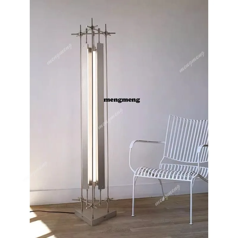 Minimalist art tile floor lamp living room sofa bedroom hotel sales office stainless steel optical axis Mazar decorative lamp