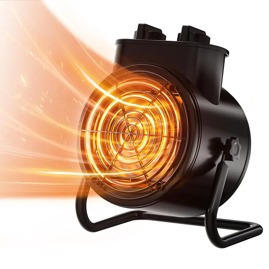 

Обогреватель для теплиц с термостатом, уличный обогреватель 1500 Вт с защитой от перегрева, быстрый нагрев за 3 секунды, 3 режима, электрический обогреватель для помещений