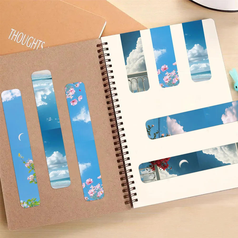 5PCS Magnetic Bookmarks the Sky Design Reading Page Markers Student Creative Gift Book Decoration Page Signings