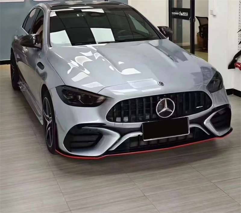 メルセデスベンツ W206 C43 C63 C200 C260 2020 2021 2022 2023 2024 高品質 ABS ブライトブラックフロントリップリアリップスポイラーキット