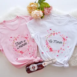 Evjf Future Bride Tee Team Bride t-shirt Cherry Blossom Bridal Shower Tshirt Girls Friends addio al nubilato addio al nubilato abbigliamento donna