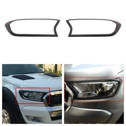 For Ford Ranger Headlight Cover Lamp Hoods ABS Matte Black Decorative Head Lamp 2015-2021 4X4 Car Body Parts Auto Accessories