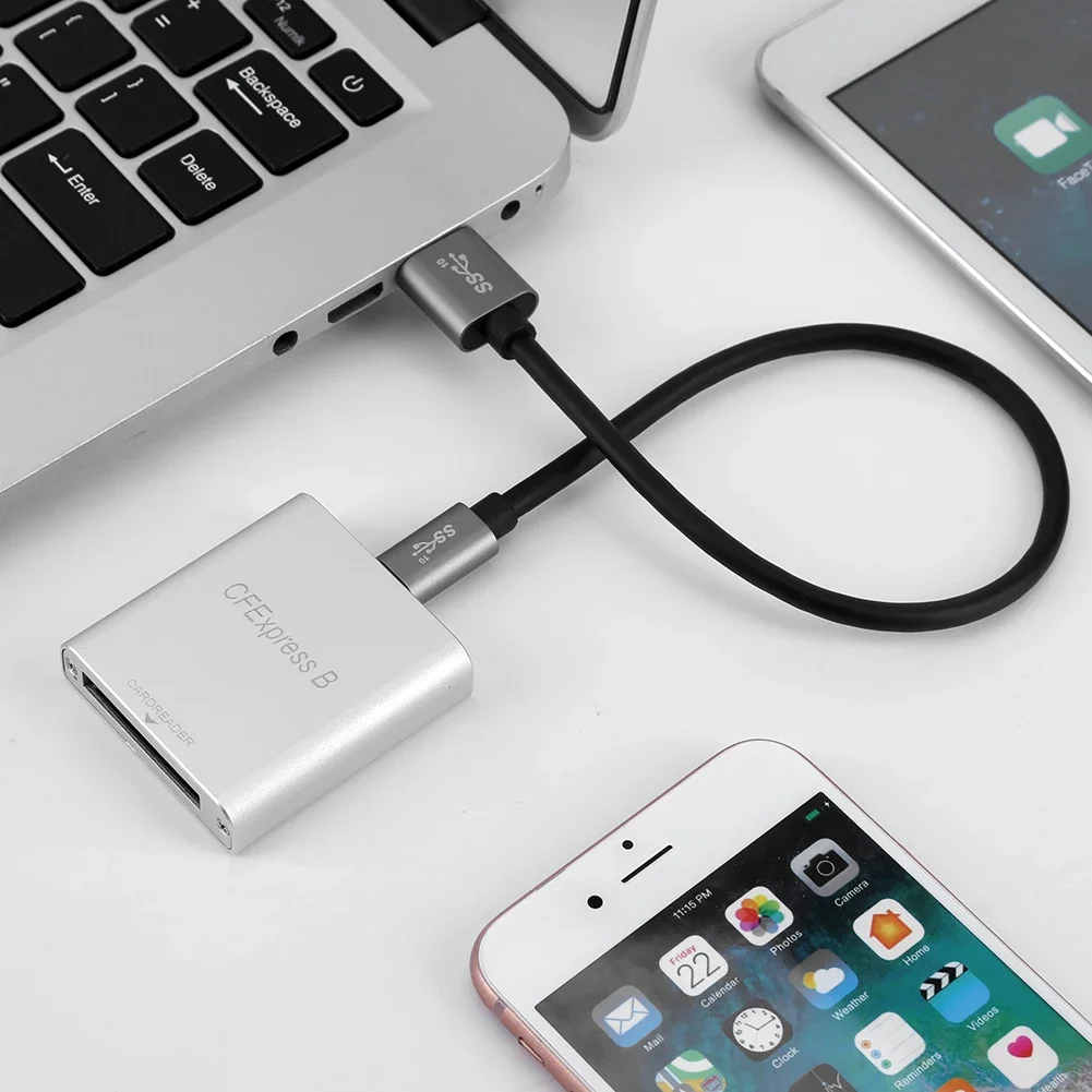 

Портативный адаптер карты памяти CF USB 3.1 Gen 2, USB-кардридер без привода для портативного компьютера, телефона для MacBook iPad Chromebook