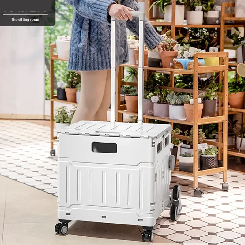 

New Small Shopping Cart Small Pull Folding Shopping Cart Home Light Portable Picnic Express Small Cart Hand Pull Rod Trailer Ar