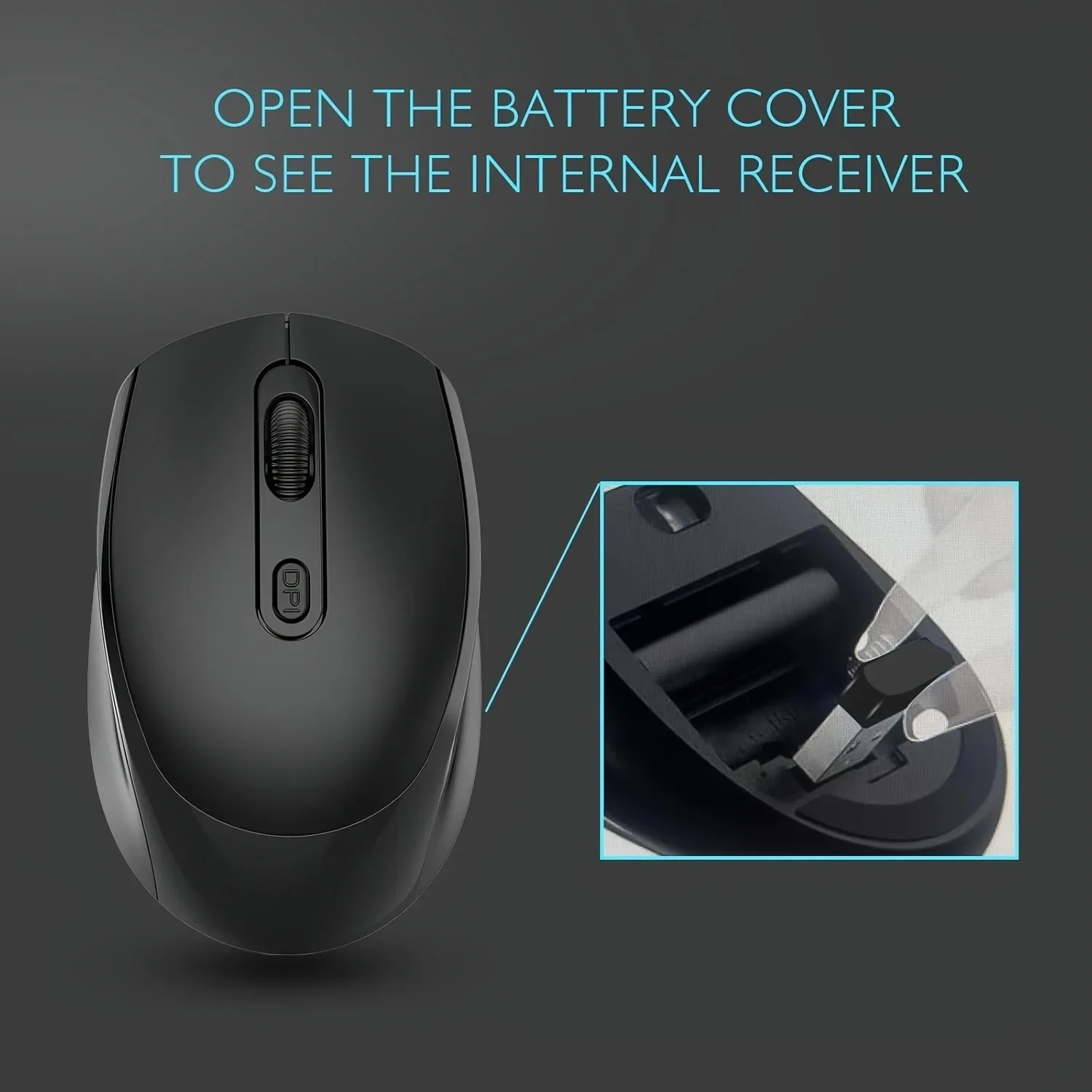 ماوس لاسلكي متوافق مع تقنية البلوتوث - وضع مزدوج 2.4 جيجا هرتز، 3 نقاط لكل بوصة قابلة للتعديل، ماوس صامت لأجهزة الكمبيوتر المحمول وأجهزة Macbook Tablet Office Gamer