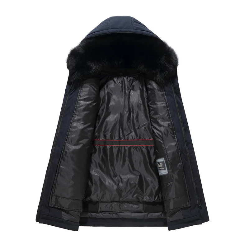 Winter Hooded Down Jacket Men Medium Long Wear Middle-Aged And Elderly Puffer Jacket Man Overcoat Male Trench Parka 2023 Coat