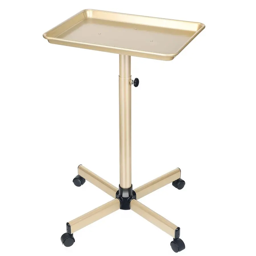 

Tray, Champagne Gold Salon Rolling Tray, Salon Service Tray Cart with Adjustable Height, Salon Tray on Wheels, Ideal Use As Tat