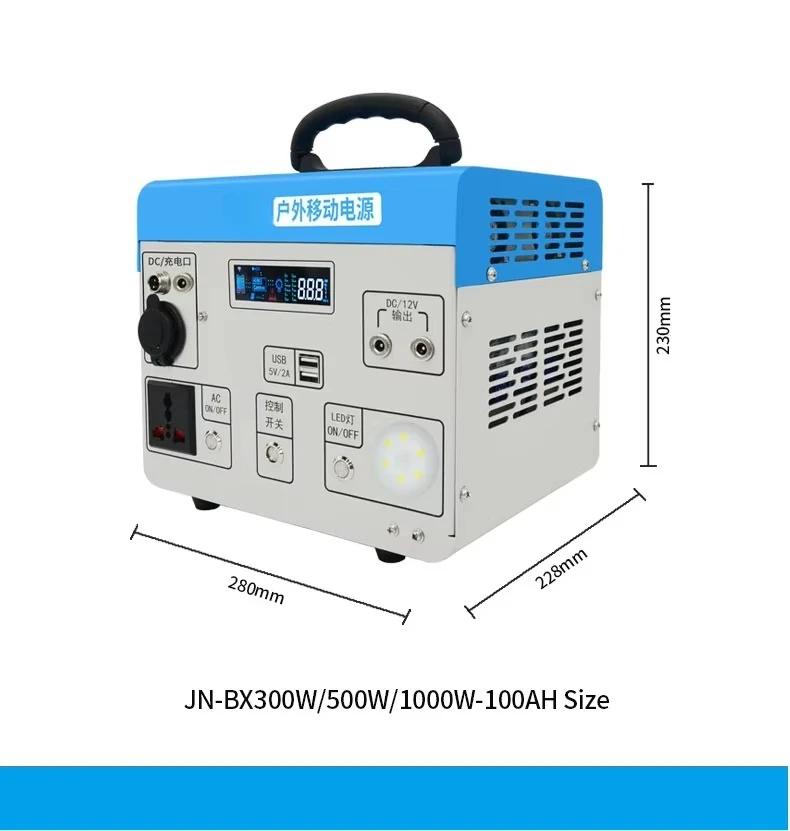 Portable 600W Power Station with Solar Panel Rechargeable 110/220V AC Outlet Camping Solar Generator and Power Supply