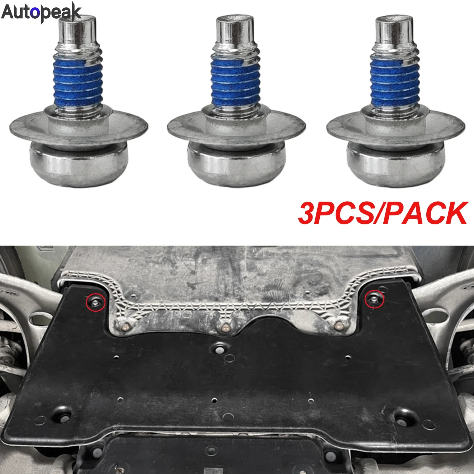 3PCS M8X20 Car Bottom Splash Plate Bolt Screws For Skoda Octavia Superb Fabia Kamiq Karoq Kodiaq Yeti Scala WHT000729A