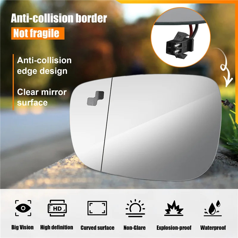 

ABTD-Car Reversing Mirror Lens Mirror Glass Lens With Heating Monitor Blind Spots For Mazda CX-5 2015-2016